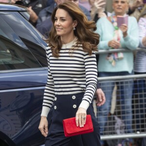 Le prince William, duc de Cambridge, et Kate Catherine Middleton, duchesse de Cambridge, au lancement de la King's Cup, une régate qui se déroulera au mois d'août sur l'île de Wight, à Londres. Le 7 mai 2019.