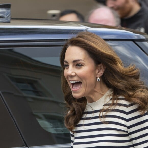 Le prince William, duc de Cambridge, et Kate Catherine Middleton, duchesse de Cambridge, au lancement de la King's Cup, une régate qui se déroulera au mois d'août sur l'île de Wight, à Londres. Le 7 mai 2019.