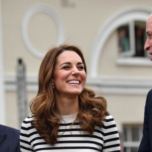 Le prince William, duc de Cambridge, et Kate Catherine Middleton, duchesse de Cambridge, au lancement de la King's Cup, une régate qui se déroulera au mois d'août sur l'île de Wight, à Londres. Le 7 mai 2019.