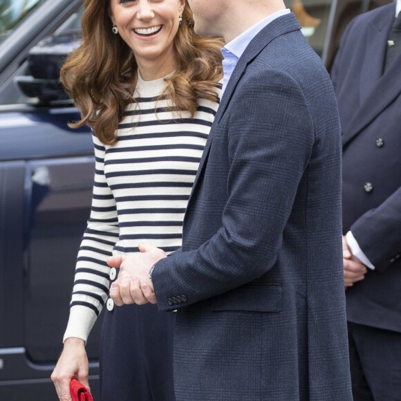 Le prince William, duc de Cambridge, et Kate Catherine Middleton, duchesse de Cambridge, au lancement de la King's Cup, une régate qui se déroulera au mois d'août sur l'île de Wight, à Londres. Le 7 mai 2019.