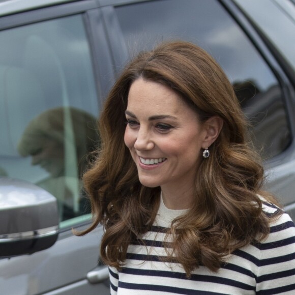 Le prince William, duc de Cambridge, et Kate Catherine Middleton, duchesse de Cambridge, au lancement de la King's Cup, une régate qui se déroulera au mois d'août sur l'île de Wight, à Londres. Le 7 mai 2019.