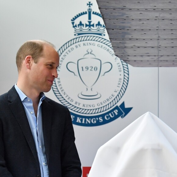 Le prince William, duc de Cambridge, et Kate Catherine Middleton, duchesse de Cambridge, au lancement de la King's Cup, une régate qui se déroulera au mois d'août sur l'île de Wight, à Londres. Le 7 mai 2019.