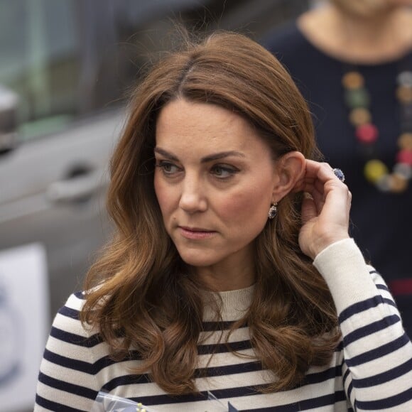 Le prince William, duc de Cambridge, et Kate Catherine Middleton, duchesse de Cambridge, au lancement de la King's Cup, une régate qui se déroulera au mois d'août sur l'île de Wight, à Londres. Le 7 mai 2019.