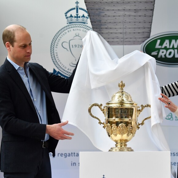 Le prince William, duc de Cambridge, et Kate Catherine Middleton, duchesse de Cambridge, au lancement de la King's Cup, une régate qui se déroulera au mois d'août sur l'île de Wight, à Londres. Le 7 mai 2019.