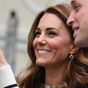 Le prince William, duc de Cambridge, et Kate Catherine Middleton, duchesse de Cambridge, au lancement de la King's Cup, une régate qui se déroulera au mois d'août sur l'île de Wight, à Londres. Le 7 mai 2019.