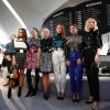 Emma Stone, Alicia Vikander, Michelle Williams, Jennifer Connelly, Cate Blanchett et Léa Seydoux posent lors du show "Louis Vuitton Cruise 2020" à Long Island, le 8 mai 2019.