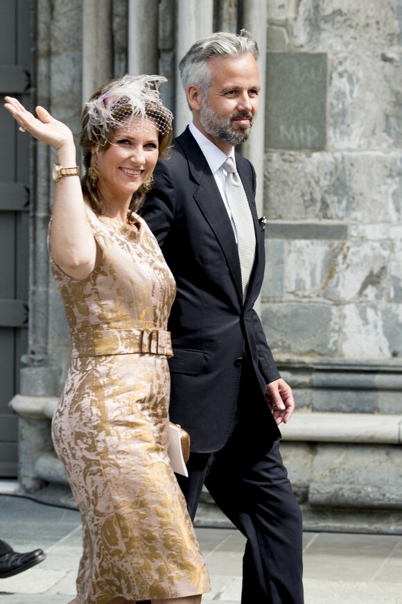 La princesse Märtha-Louise de Norvège et son mari à l'époque, Ari Behn, le 23 juin 2016 à Trondheim lors du jubilé des 25 ans de règne du roi Harald V de Norvège.