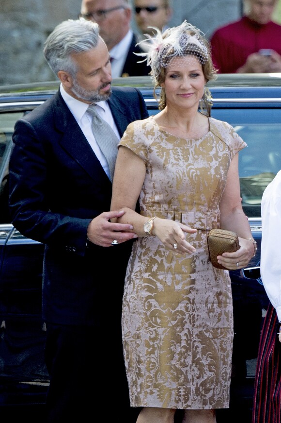 La princesse Märtha-Louise de Norvège et son mari à l'époque, Ari Behn, le 23 juin 2016 à Trondheim lors du jubilé des 25 ans de règne du roi Harald V de Norvège.