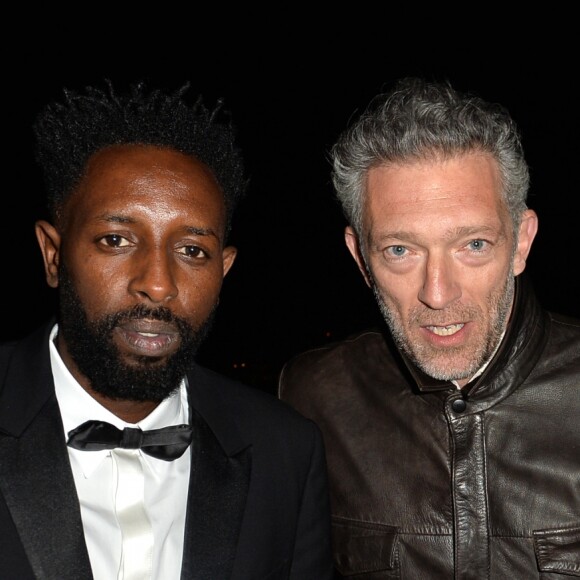 Exclusif - Ladj Ly, Vincent Cassel et l'artiste JR lors de l'after-party Magnum du film "Les Miséblables" et du film "Litigante" dans une villa lors du 72ème Festival International du Film de Cannes, France, le 15 mai 2019. © Veeren/Bestimage