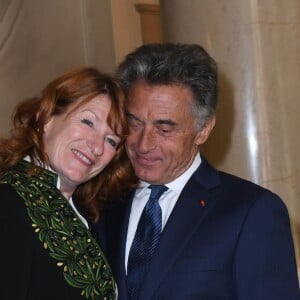 Muriel Mayette-Holtz et son mari Gérard Holtz - Cérémonie d'installation de Muriel Mayette-Holtz à l'Académie des beaux-arts à Paris le 15 mai 2019. © Coadic Guirec/Bestimage