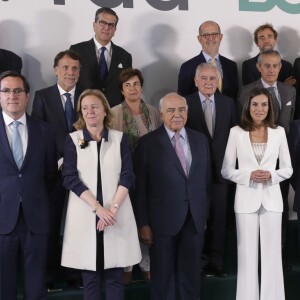 La reine Letizia d'Espagne lors d'une réunion de travail de la Fondation de lutte contre la toxicomanie le 16 mai 2019 à Madrid.