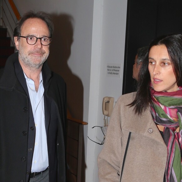 Exclusif - Marc Levy et sa femme Pauline Lévêque, enceinte, arrivent au Festival du film "In French with English subtitles" à New York, le vendredi 20 Novembre 2015.