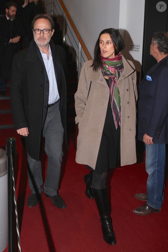 Exclusif - Marc Levy et sa femme Pauline Lévêque, enceinte, arrivent au Festival du film "In French with English subtitles" à New York, le vendredi 20 Novembre 2015.