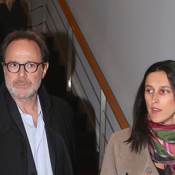 Exclusif - Marc Levy et sa femme Pauline Lévêque, enceinte, arrivent au Festival du film "In French with English subtitles" à New York, le vendredi 20 Novembre 2015.