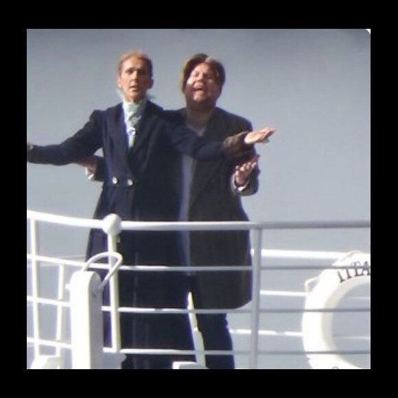 Céline Dion et James Corden enregistrent une parodie de Titanic pour le Carpool Karaoke, à Las Vegas. Mars 2019
