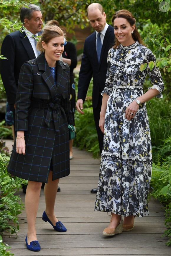 La princesse Beatrice d'York et Catherine (Kate) Middleton, duchesse de Cambridge, en visite au "Chelsea Flower Show 2019" à Londres, le 20 mai 2019.