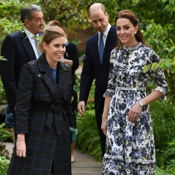 La princesse Beatrice d'York et Catherine (Kate) Middleton, duchesse de Cambridge, en visite au "Chelsea Flower Show 2019" à Londres, le 20 mai 2019.