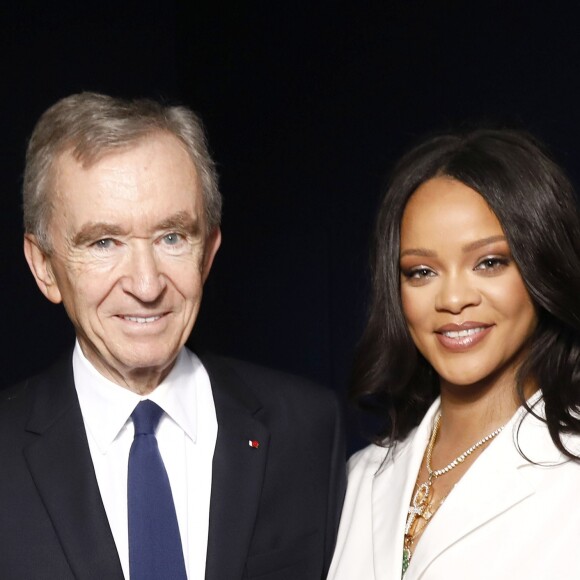 Bernard Arnault et Rihanna assistent au cocktail de présentation de la première collection de "Fenty". Paris, le 22 mai 2019.