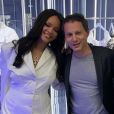 Rihanna et Marc-Olivier Fogiel au cocktail de lancement de "Fenty". Paris, le 22 mai 2019.