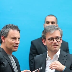 Exclusif - Marc-Olivier Fogiel, Jean-Charles Tréhan (Directeur des relations extérieures chez LVMH) - Arrivées des invités triés sur le volet pour le lancement de la première collection Fenty de Rihanna en partenariat avec LVMH au 10 rue de Turenne à Paris le 22 mai 2019. Exclusive