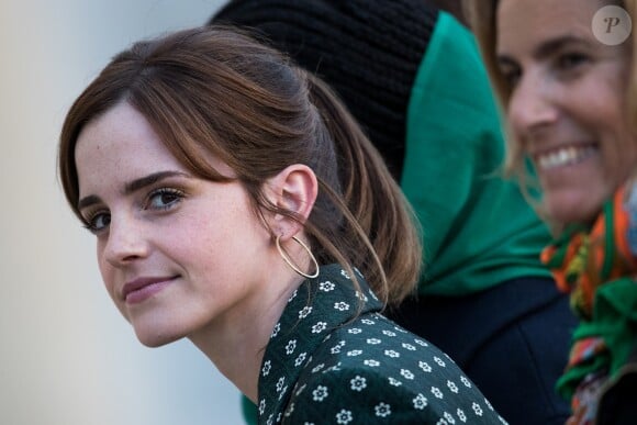 Emma Watson - Les participants à la réunion du conseil consultatif pour l'égalité entre les femmes et les hommes sont accueillis par B.Macron au palais de l'Elysée à Paris le 19 février 2019. © Cyril Moreau / Bestimage