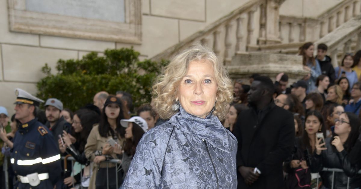 Giovanna Melandri arrive au Musei Capitolini pour assister au défilé