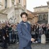Kai arrive au Musei Capitolini pour assister au défilé Gucci, collection croisière 2020. Rome, le 28 mai 2019.