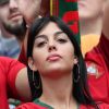 Georgina Rodriguez (supposée enceinte), la compagne de Cristiano Ronaldo dans les tribunes du match Portugal / Maroc lors de la coupe du monde 2018 en Russie à Moscou le 20 juin 2018. © Cyril Moreau
