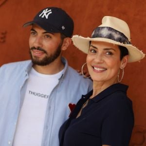 Cristina Cordula son fils Enzo au village lors des internationaux de tennis de Roland Garros à Paris, France, le 2 juin 2019. © Jacovides-Moreau/Bestimage