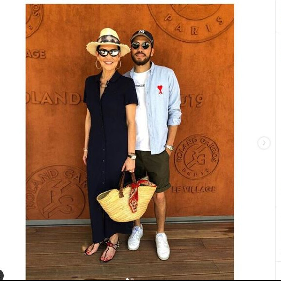 Cristina Cordula avec son fils Enzo à Roland-Garros le 2 juin 2019.