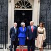 Donald Trump et sa femme Melania, Theresa May et son mari Philip May - Accueil du président des Etats-Unis et de sa femme par la première ministre britannique et son mari au 10 Downing Street à Londres. Le 4 juin 2019