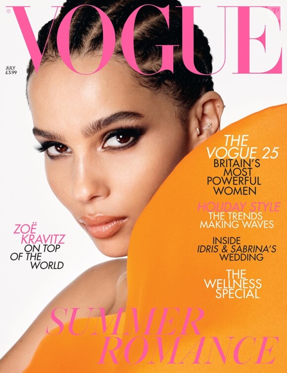 Zoë Kravitz en couverture du numéro de juillet 2019 de British Vogue.