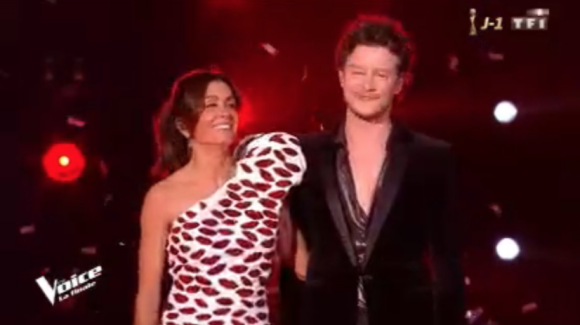 Jenifer et Sidoine pour la finale de "The Voice 8" sur TF1, le 6 juin 2019.