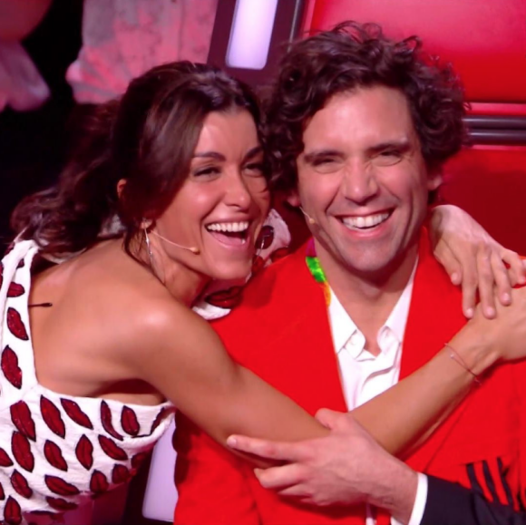 Jenifer et Mika pour la finale de "The Voice 8" sur TF1, le 6 juin 2019.