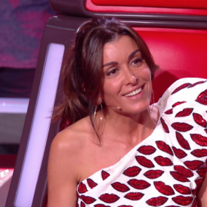 Jenifer très stylée dans son top Yves Saint Laurent pour la finale de "The Voice 8" sur TF1, le 6  juin 2019.
