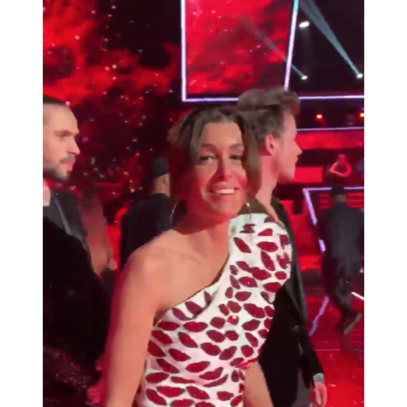 Jenifer très stylée dans son top Yves Saint Laurent pour la finale de "The Voice 8" sur TF1, le 6  juin 2019.