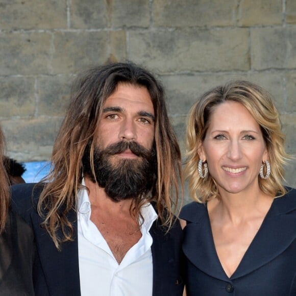 Nicolas Lefebvre et sa compagne Monica Bellucci, Maud Fontenoy, Richard Berry et sa femme Pascale Louange assistent à la soirée de gala de la "Maud Fontenoy Fondation" à bord de la péniche Ducasse sur Seine à Paris le 6 juin 2019. © Veeren/Bestimage