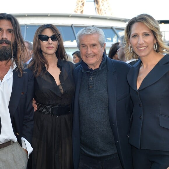 Nicolas Lefebvre et sa compagne Monica Bellucci, Claude Lelouch et Maud Fontenoy assistent à la soirée de gala de la "Maud Fontenoy Fondation" à bord de la péniche Ducasse sur Seine à Paris le 6 juin 2019. © Veeren/Bestimage