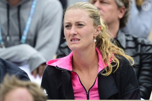Kristina Mladenovic, la compagne de Dominic Thiem, assiste au match de son chéri à Roland Garros. Paris, France, le 8 juin 2019.