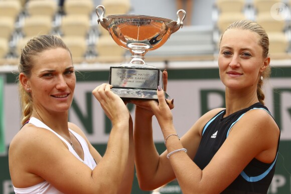 Timea Babos et Kristina Mladenovic ont remporté la finale du double dames lors des internationaux de France de tennis de Roland-Garros 2019 à Paris le 9 juin 2019 © Gwendoline Le Goff / Panoramic / Bestimage