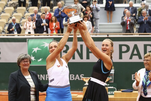 Timea Babos et Kristina Mladenovic ont remporté la finale du double dames lors des internationaux de France de tennis de Roland-Garros 2019 à Paris le 9 juin 2019 © Gwendoline Le Goff / Panoramic / Bestimage