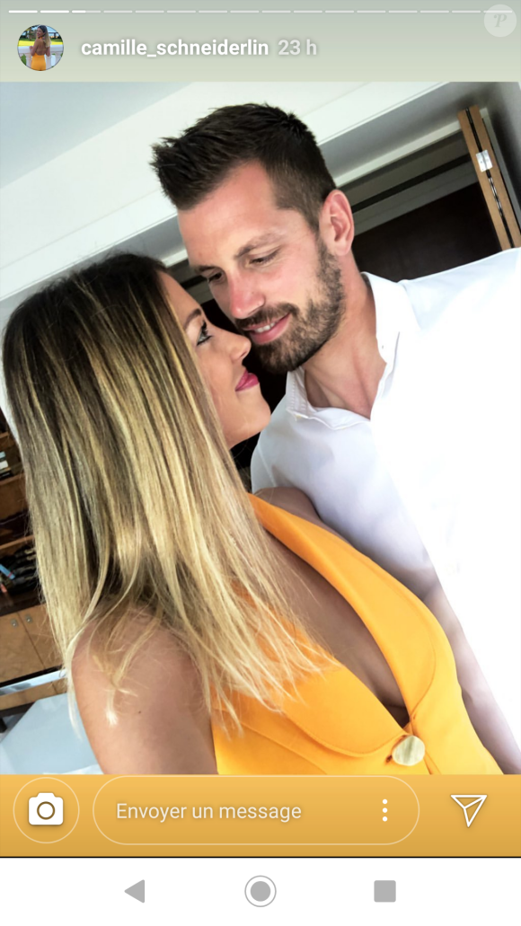 Camille Schneiderlin et Morgan fêtent leur premier anniversaire de mariage à Nice, le 8 juin 2019