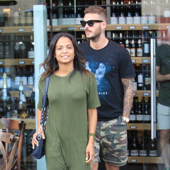 Christina Milian et son compagnon Matt Pokora (M. Pokora) font du shopping chez "Wally's" à Beverly Hills. Los Angeles, le 15 novembre 2018.