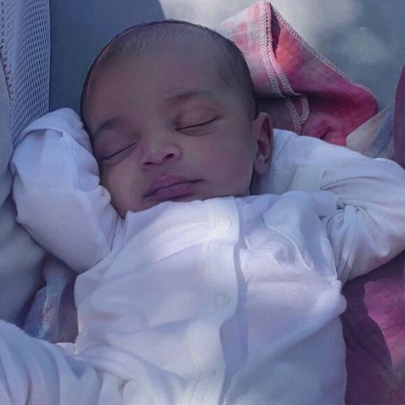 Kim Kardashian dévoile le visage de son quatrième enfant et deuxième fils, Psalm West. Juin 2019.