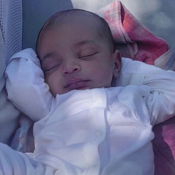 Kim Kardashian dévoile le visage de son quatrième enfant et deuxième fils, Psalm West. Juin 2019.