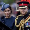 Le prince Harry, duc de Sussex, et Meghan Markle, duchesse de Sussex, première apparition publique de la duchesse depuis la naissance du bébé royal Archie lors de la parade Trooping the Colour 2019, célébrant le 93ème anniversaire de la reine Elisabeth II, au palais de Buckingham, Londres, le 8 juin 2019. T