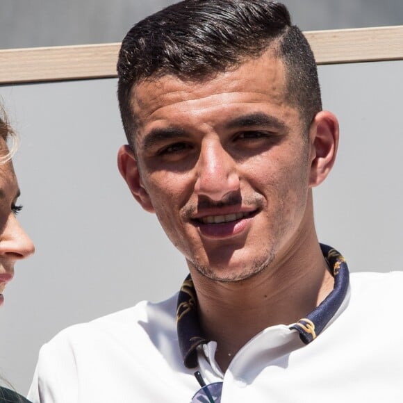 Marion Bartoli et son nouveau compagnon le joueur de football belge Yahya Boumediene dans les tribunes lors des internationaux de tennis de Roland Garros à Paris, France, le 2 juin 2019. © Jacovides-Moreau/Bestimage