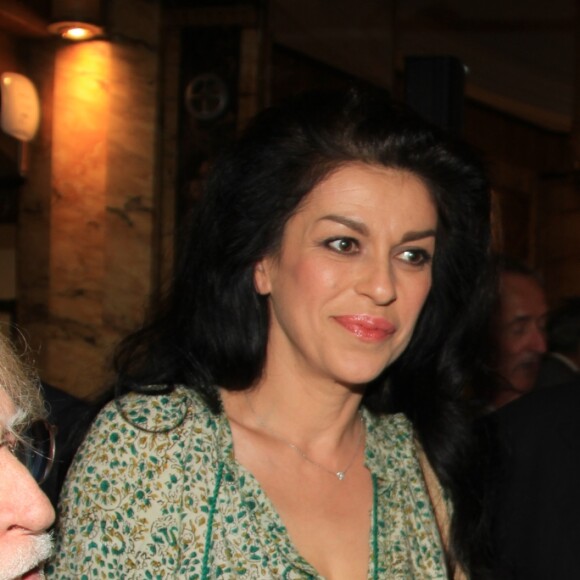 Exclusif - Le chanteur Christophe, Daniel Lauclair, Jovanka Sopalovic et Pierre-Jean Chalençon - Le Prix Le Vaudeville 2019 (ancien prix de la Coupole) est remis à Chantal Thomas pour "East Village Blues" (Seuil) à la brasserie Vaudeville à Paris, le 12 juin 2019. © Philippe Baldini/Bestimage