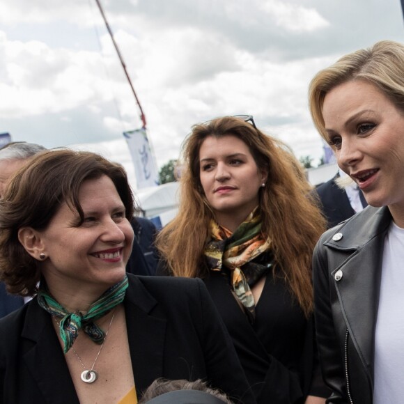 Roxana Maracineanu, ministre des sports - La princesse Charlene de Monaco, ambassadrice de la campagne de prévention routière 3500lives, donnera le départ des 24 heures du Mans le 15 juin 2019.© Cyril Moreau / Bestimage