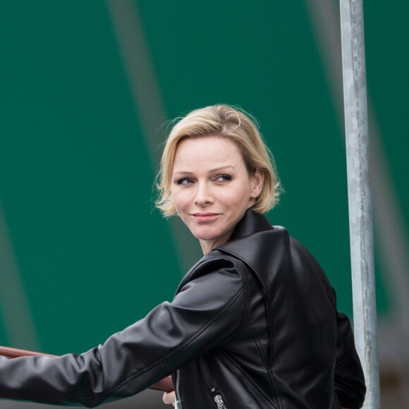 La princesse Charlene de Monaco donne le départ de la 87ème édition des 24 Heures du Mans le 15 juin 2019. © Cyril Moreau / Bestimage